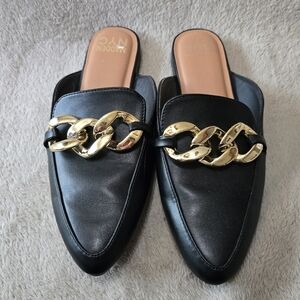 Madden NYC Amber Mules Black Size 9